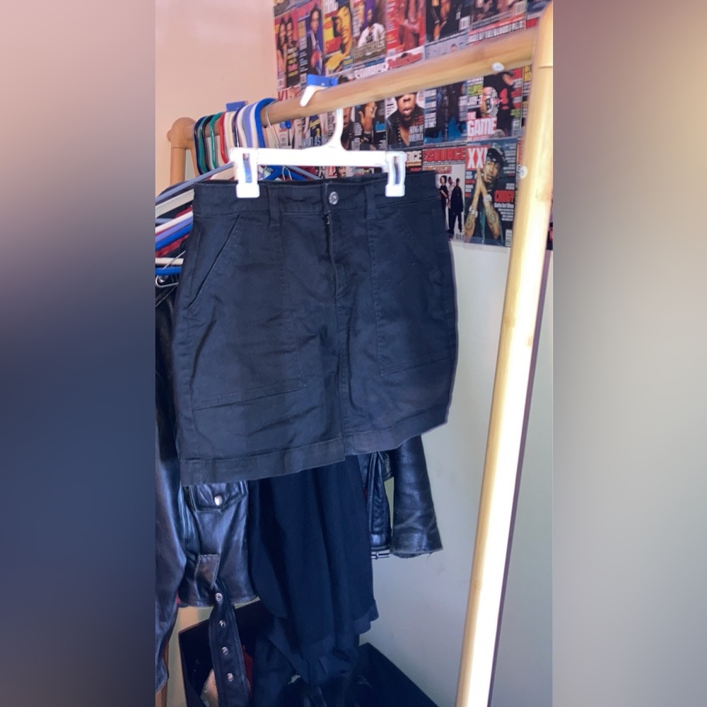 Black denim mini skirt size 6